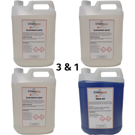 Chempro 3&1 Glasswash Auto + Rinse Aid Multibuy Special Offer